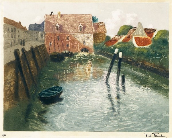Channel with Watermill by Frits Thaulow